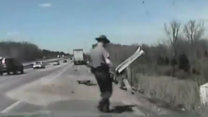 Hear a Heroic Trooper Save a Man's Life After Truck Crash'Don't Die on Me