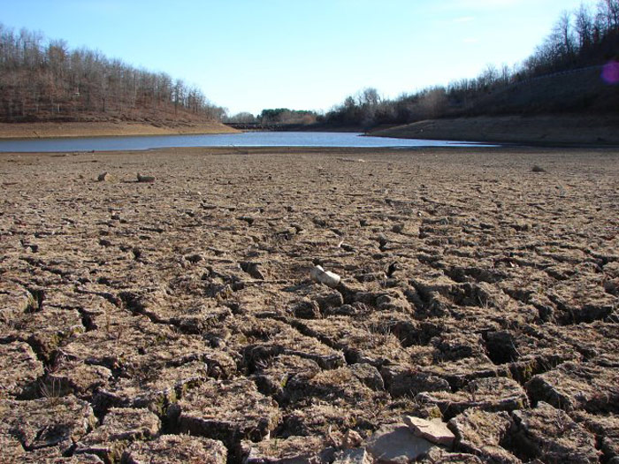 Dry riverbed in California