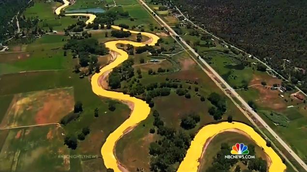 The Animas River turned yellow after an EPA accident at the old Gold King Mine in southwestern Colorado contaminated the waterway on Wednesday according to reports