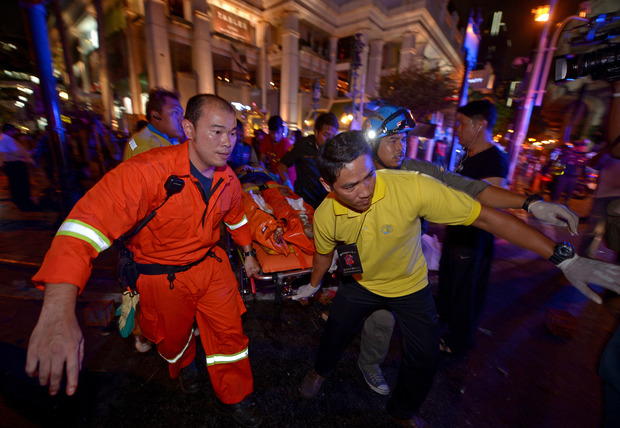 Emergency workers at Bangkok explosion