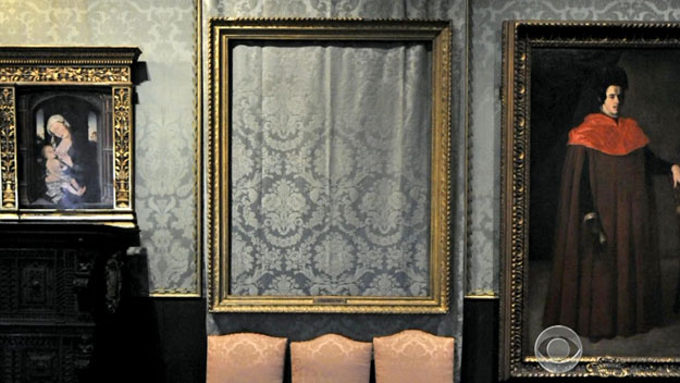 Empty frame at Isabella Stewart Gardner Museum