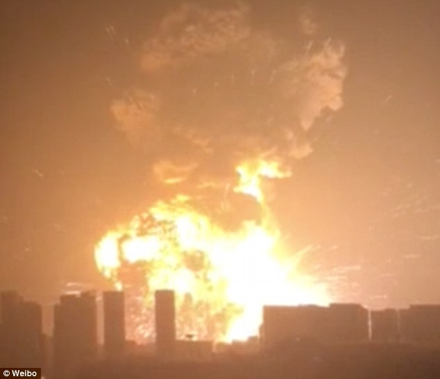 Fireball The blast is believed to have erupted in a shipment of explosives at about 11.30pm local time