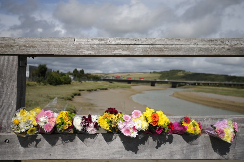 Floral tributes left near the scene