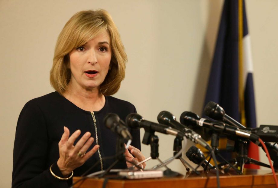 District attorney Devon Anderson speaks at a media conference held at the Harris County District Attorney's Office Wednesday Aug. 5 2015 in Houston. She said her office will start a criminal investigation after an undercover video was released allegi