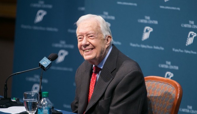 Former President Jimmy Carter talks about his cancer diagnosis during a news conference at The Carter Center in Atlanta on Aug. 20 2015