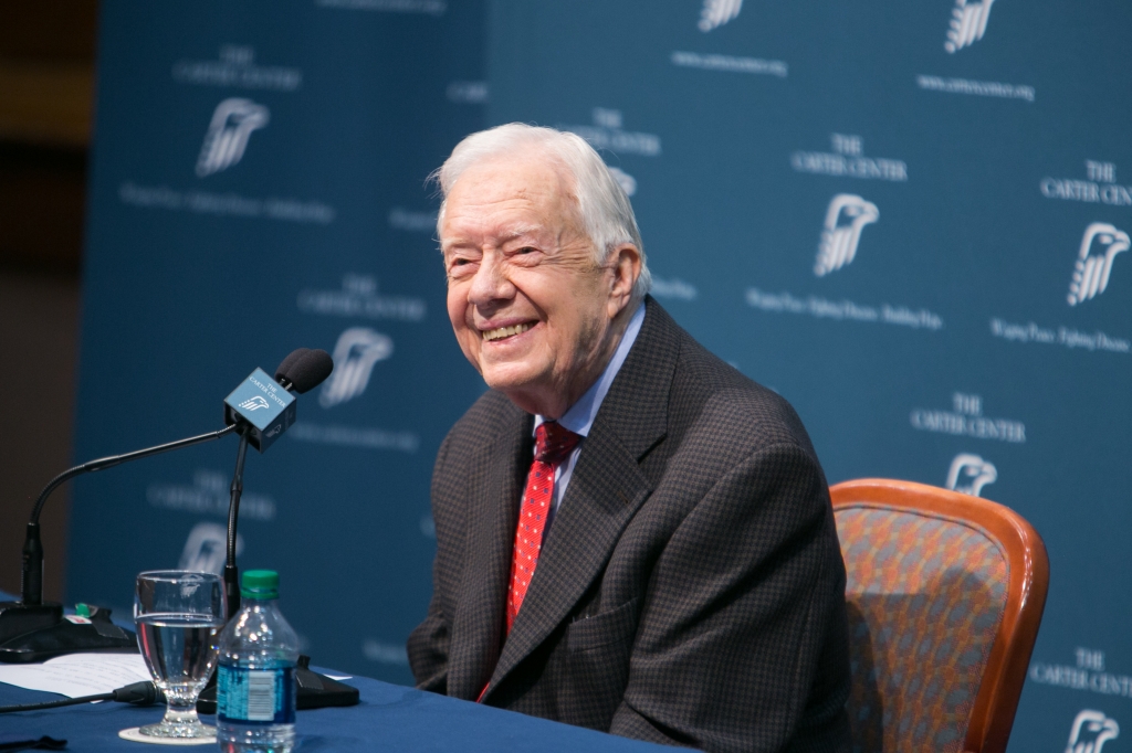 ATLANTA GA AUGUST 20 Former President Jimmy Carter discusses his cancer diagnosis during a press conference at the Carter Center