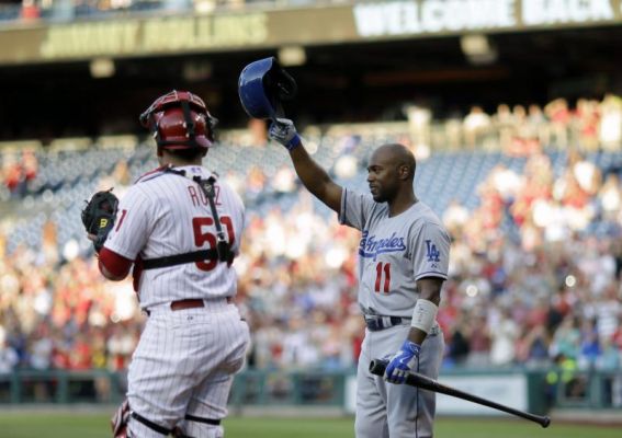 Los Angeles Dodgers Jimmy Rollins right a former