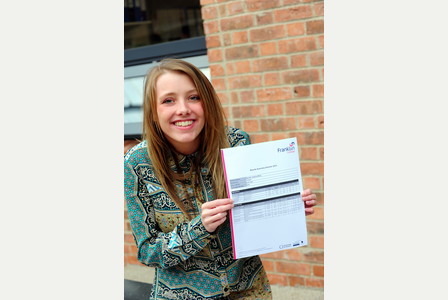 Franklin College students have been collecting their A-level resuls this morning. Jess Barrett 18 of Cleethorpes was