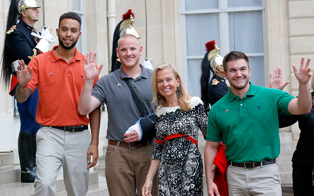 French President Francois Hollande is the Americans with the prestigious Legion of Honor. The three American travelers say they relied on gut instinct and a close bond forged over years of friendship as they took down a heavily armed man on a passenger