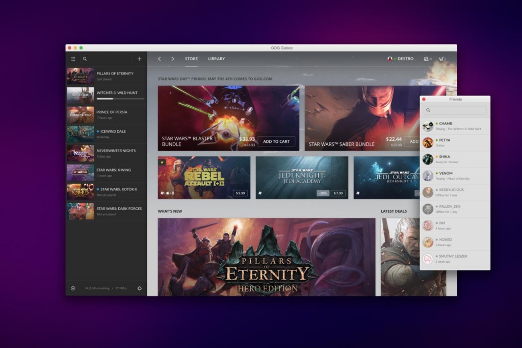 GOG Galaxy update adds rollback feature and pausable downloads