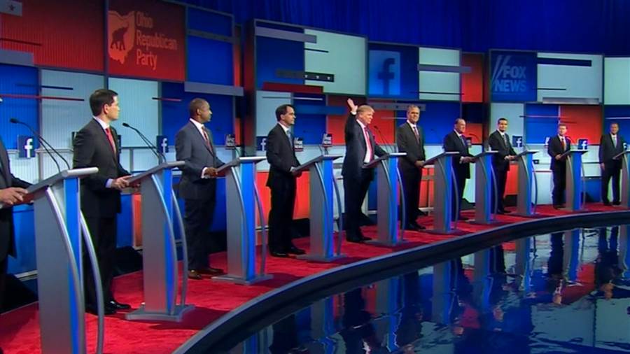 GOP debate Donald Trump steals spotlight at rowdy event		Play Video