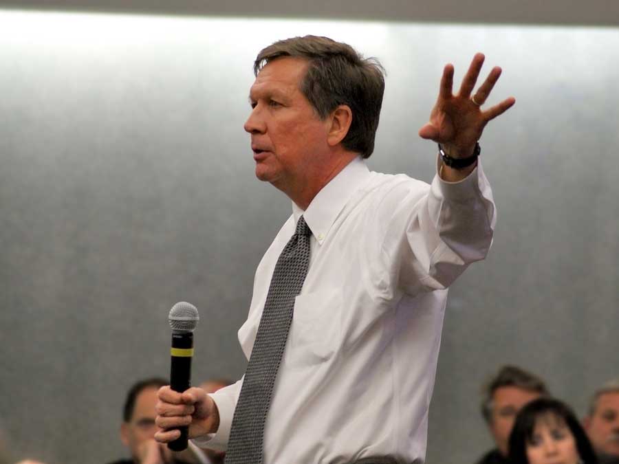 Ohio Governor John Kasich speaks to the Dayton Chamber of Commerce Board and 250 guests at the Dayton Convention Center 2011 Kasich outlined his Jobs Ohio plan and took questions from the crowd