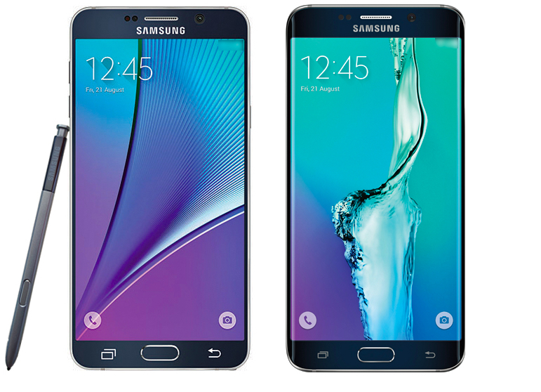 Galaxy Note 5 and Galaxy S6 Edge+ courtesy of Evleaks