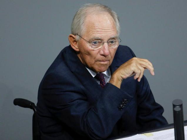 German Finance Minister Wolfgang Schaeuble addresses the German parliament prior to a vote on another bailout package for Greece in the German Bundestag in Berlin Wednesday Aug. 19 2015