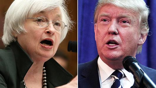 Janet Yellen and Donald Trump