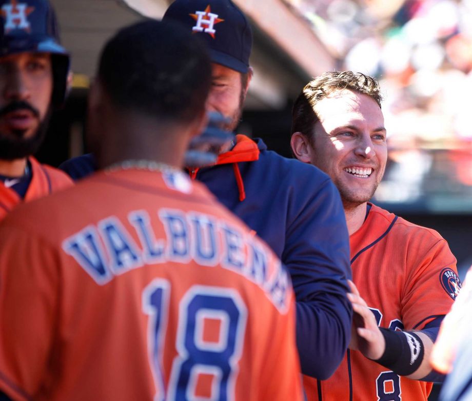 Shortstop Jed Lowrie right gave the Astros more than enough insurance with a solo home run in the eighth inning to extend the lead and ultimately the final score to 2-0 against the Giants on Wednesday in San Francisco