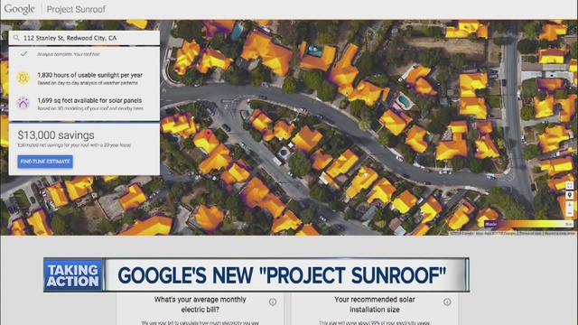 Google has launched Project Sunroof to help people decide on solar energy