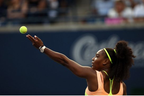 Serena Williams beat Andrea Petkovic 6-3 6-2 to advance to a quarterfinal meeting with Roberta Vinci on Friday