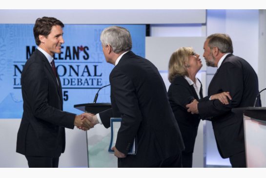 Liberal Leader Justin Trudeau left was leader who was the subject of the most web searches after the leaders debate according to Google