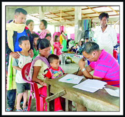 Health camp at a relief camp