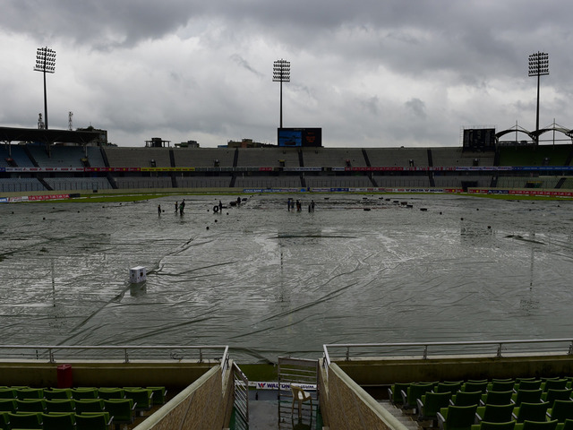 The wet scene in Mirpur on Saturday