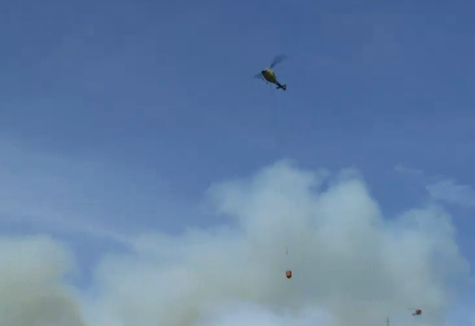 Helicopter over Harrison Fire Courtesy Global News