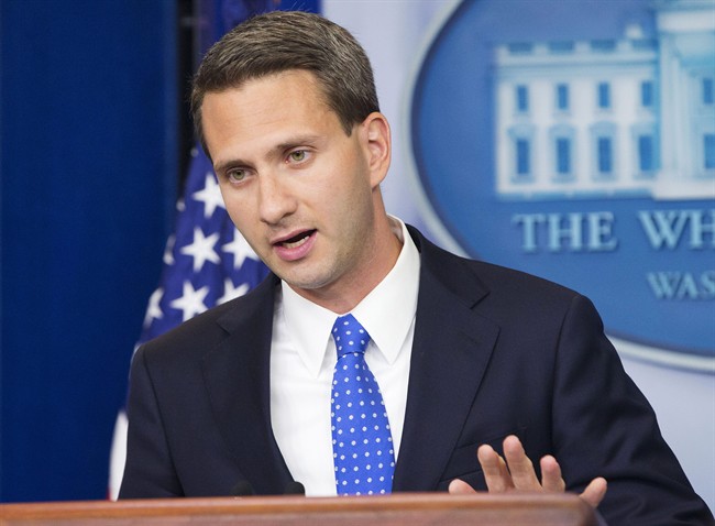 Deputy press secretary Eric Schultz speaks to the media during the daily briefing in the Brady Press Briefing Room of the White House in Washington Wednesday