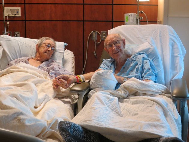 Couple married for seven decades put in same room by hospital staff so they