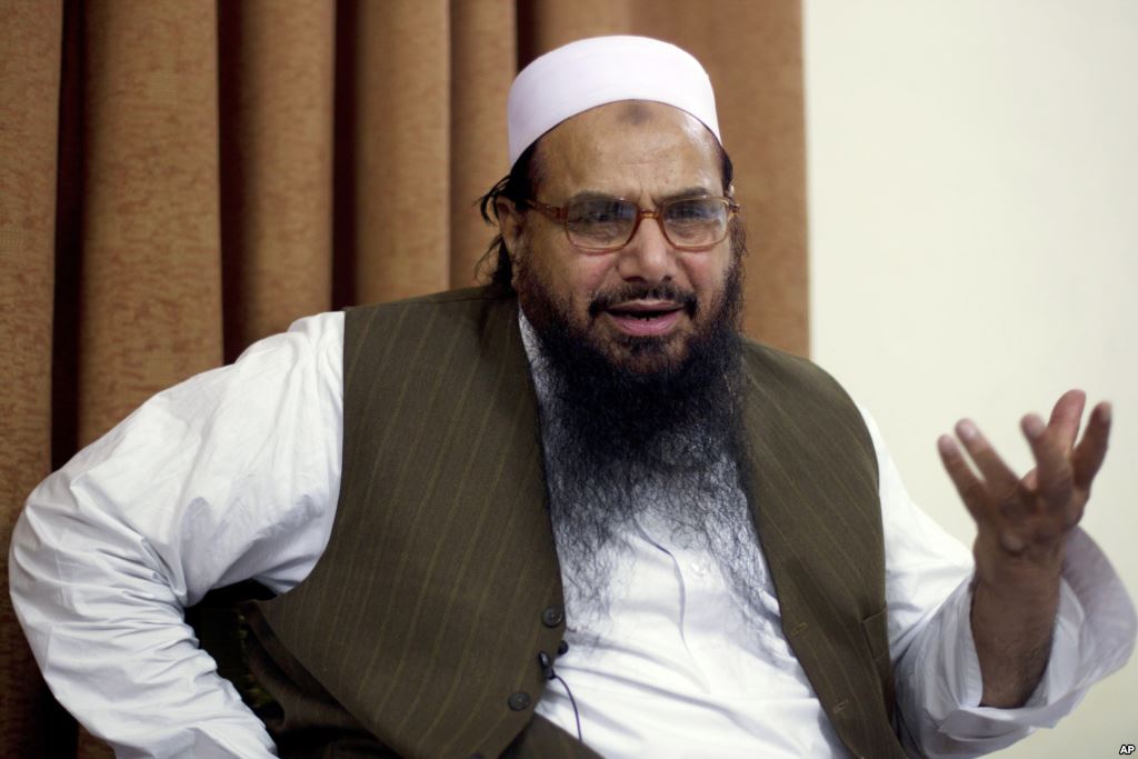 Hafiz Mohammed Saeed chief of Jamaat-ud Dawwa and founder of Lashkar-e-Taiba talks with the Associated Press in Islamabad Pakistan