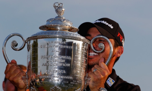 Jason Day celebrates with the Wanamaker