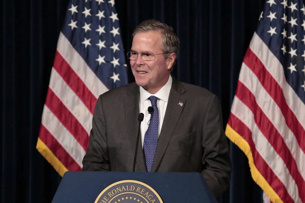 Presidential Candidate Jeb Bush Speaks At Reagan Library