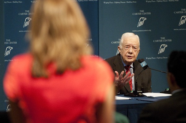 Carter was sharp when answering detailed questions from the media saying that one of his biggest regrets was not sending more helicopters to rescue the hostages in Iran. He said his biggest foreign policy hope was for peace for Israel and its neighbors