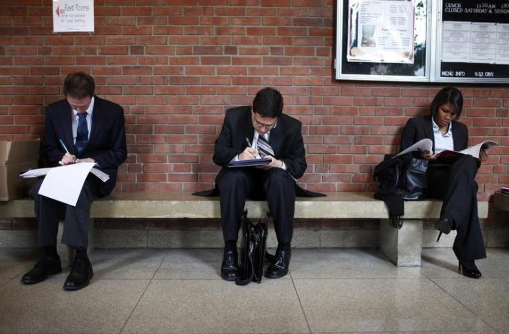 Job seekers prepare for career fair to open at Rutgers University in New Brunswick New Jersey