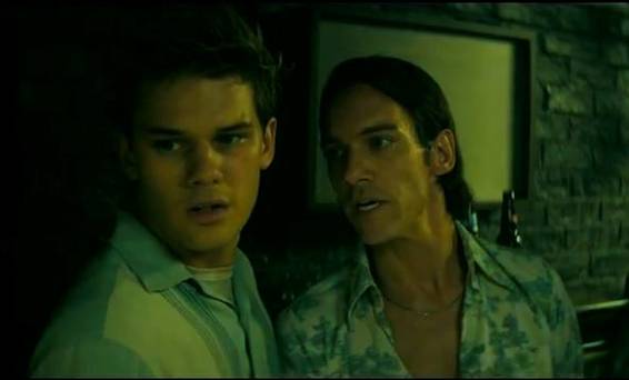 Jonathan Rhys Meyers and Jeremy Irvine in Stonewall