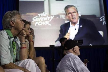 Audience members listened and watched as Jeb Bush spoke