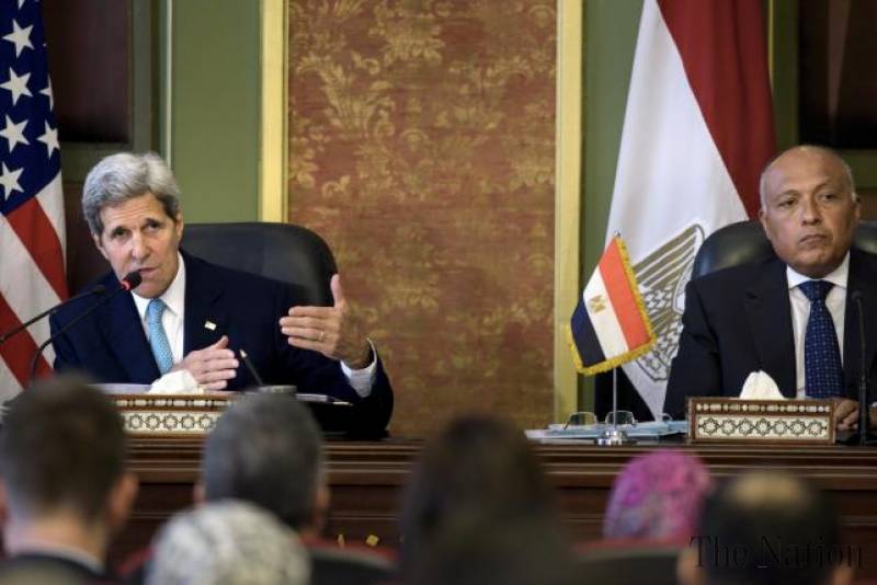 US Secretary of State John Kerry meets Egyptian officials