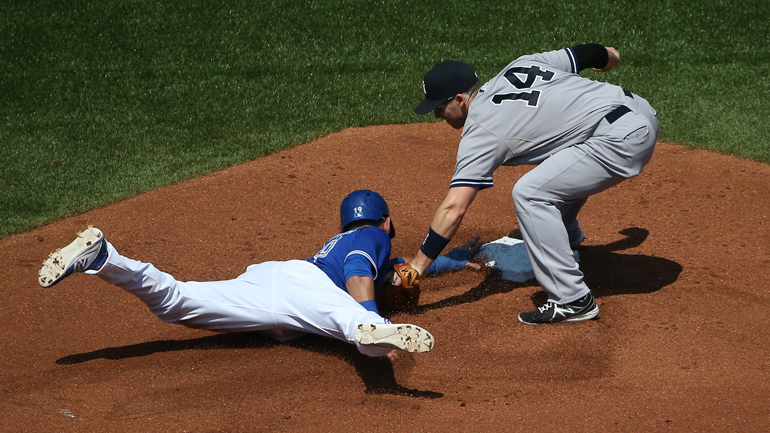 Toronto Blue Jays starting pitcher R.A Dickey throws