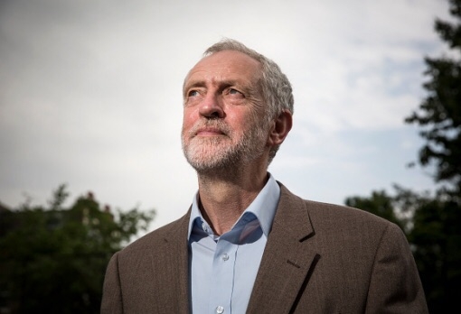 Jeremy Corbyn poses for