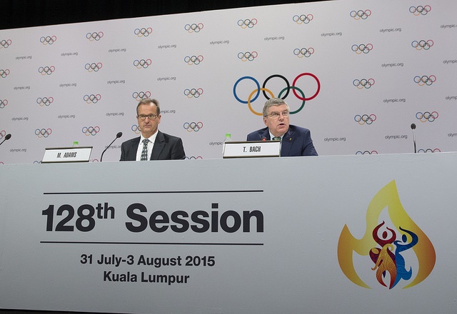 Left to right... Mark Adams IOC Director of Communications and Thomas Bach IOC President  IOC Ian Jones