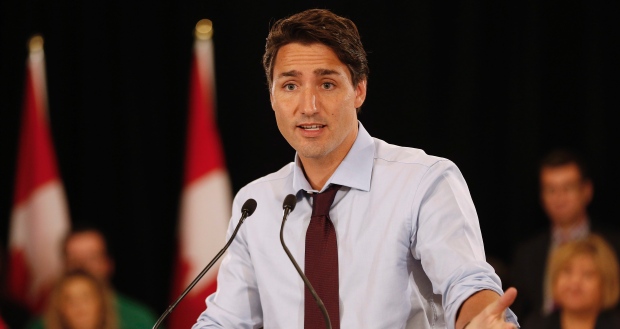 Liberal leader Justin Trudeau speaks