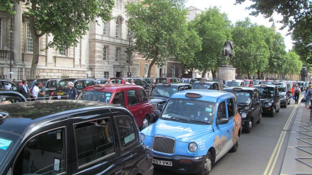 London anti Uber taxi protest