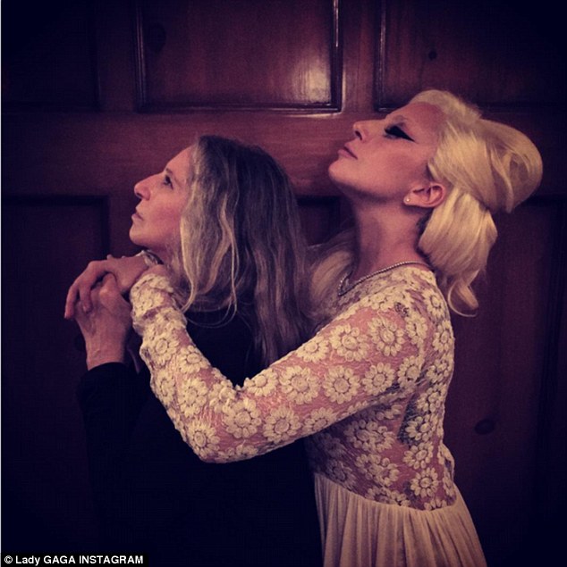 Looking up Lady Gaga shared an Instagram snap of herself and Barbra Streisand taken during a star-studded evening at Streisand's home