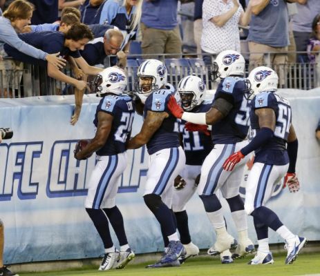 Tennessee Titans defensive back Perrish Cox celebrates