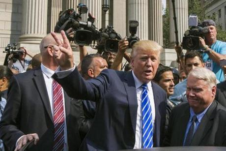 Donald Trump was the center of attention inside and outside of a Manhattan courthouse