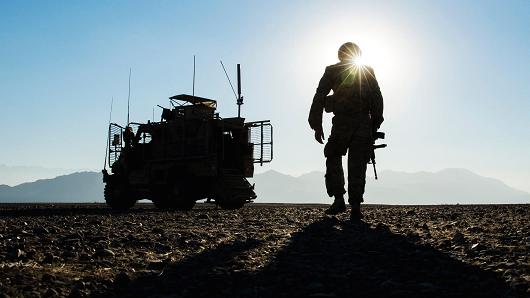 A U.S. soldier in Afghanistan