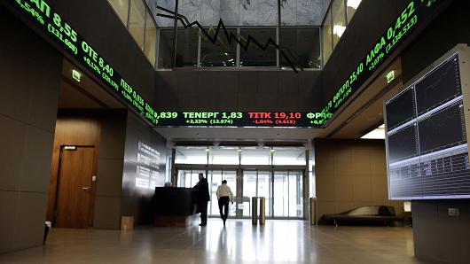 Inside the Athens stock exchange