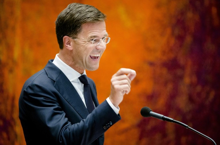 Dutch Prime Minister Mark Rutte addresses the Dutch parliament at The Hague