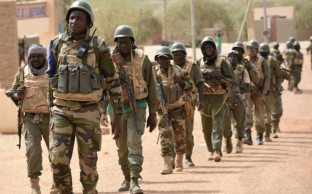 Malian security forces patrolling in Goundam back in June