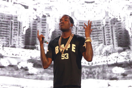 Meek Mill performs on stage at Barclays Center of Brooklyn