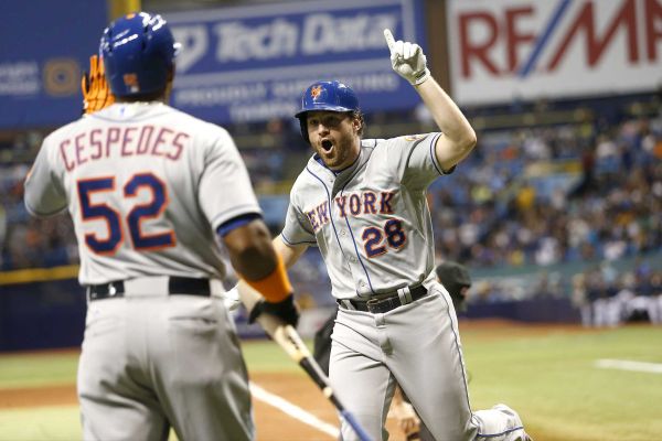 Daniel Murphy of the New York Mets celebrates